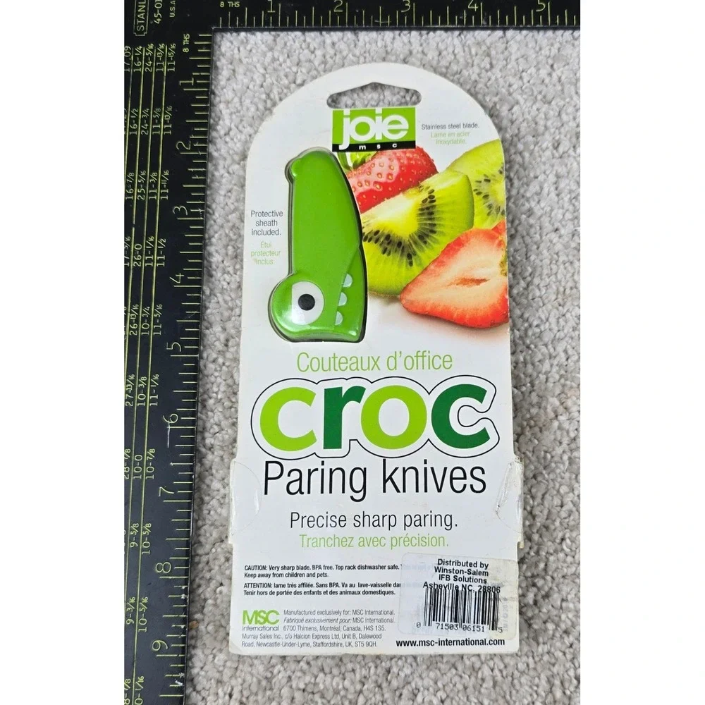 Joie Croc‎ Paring Knives Green 2 Piece Set Stainless Steel Blade New